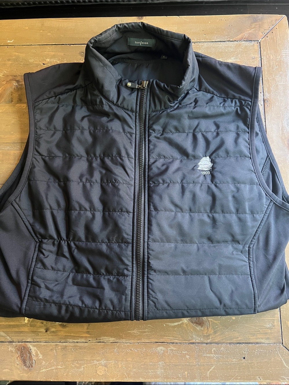 Turtleson Quilted Black Men's Vest with Zip Front
